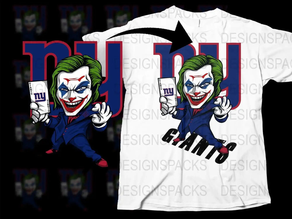 New York Giants Joker Themed Graphic Printed Png Digital Download