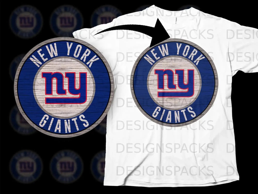 New York Giants Circular Logo Design T-shirt