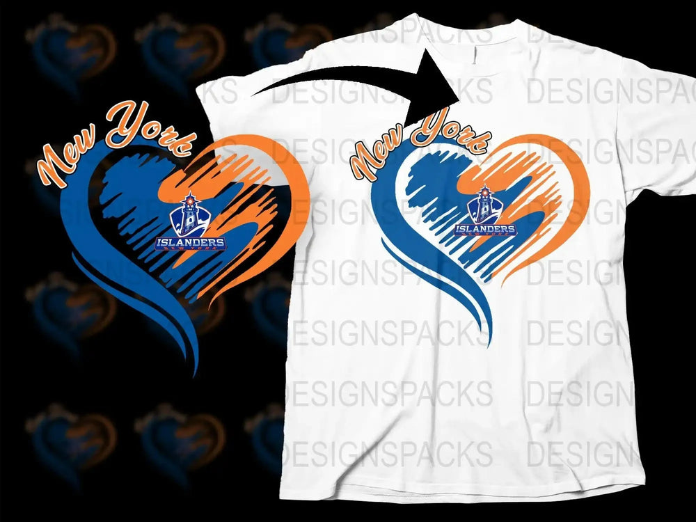 New York Islanders Heart Design New York Png Digital Download