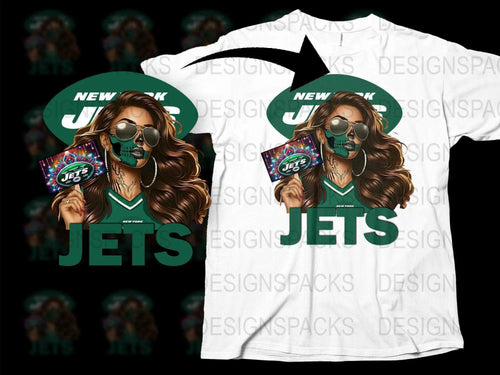 Stylish Jets Fan T-Shirt, Trendy Sports Team Apparel, Football Season Fashion, Women's Graphic Tee