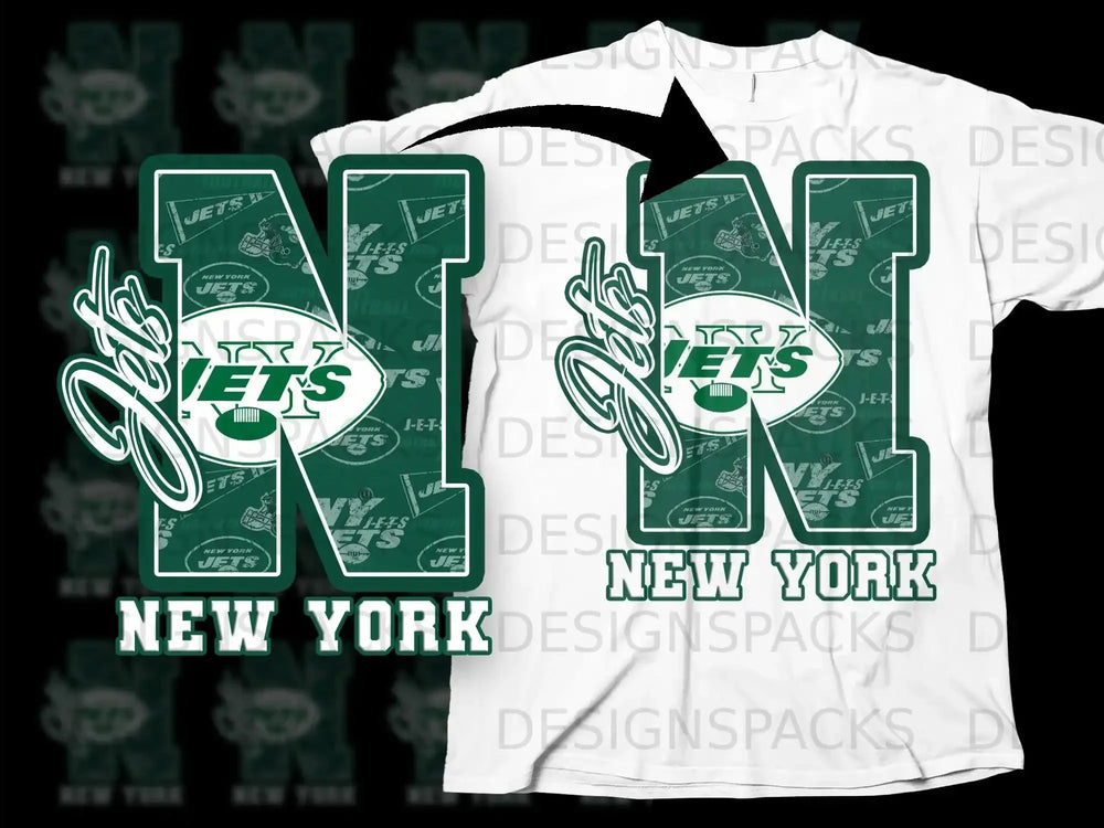 New York Jets N Logo Design T-shirt