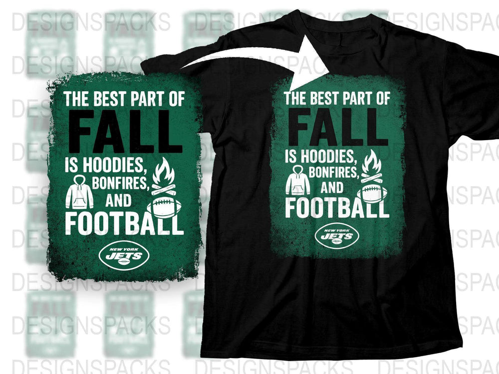 Fall Season Hoodie and T-Shirt Set, Football and Bonfire Graphic Tee, Casual Autumn Wear, Unisex Outfit