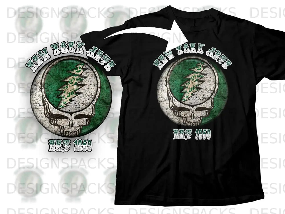 New York Jets Grateful Dead Football T-shirt