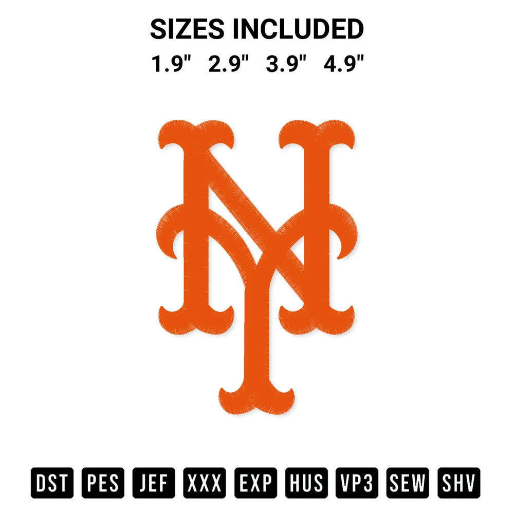 New York Mets Cap Logo Embroidery Design