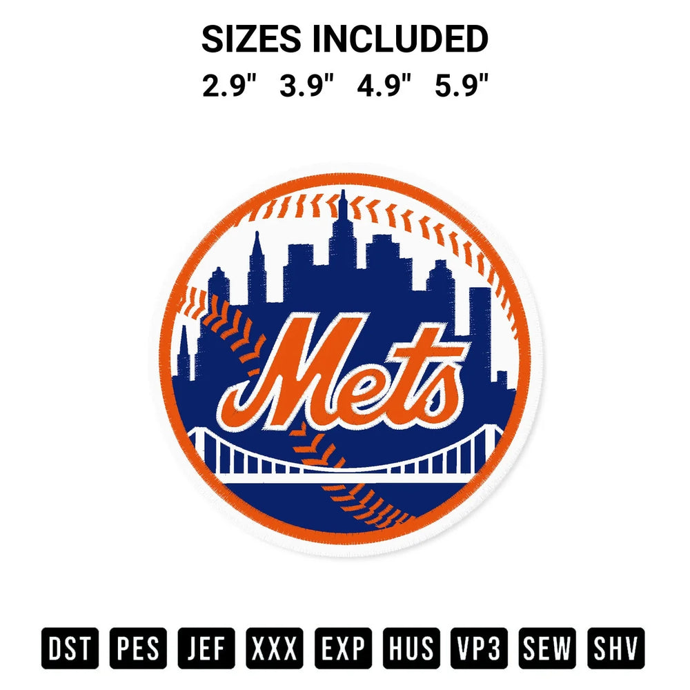 New York Mets Logo Embroidery Design