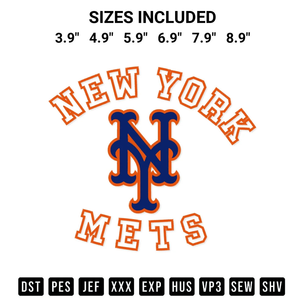 New York Mets Team Embroidery Design