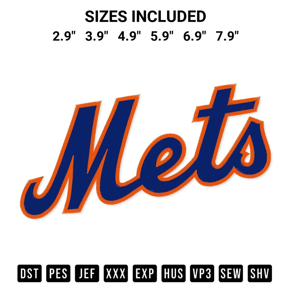 New York Mets Wordmark Embroidery Design