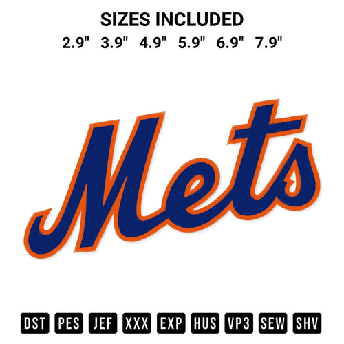 New York Mets Wordmark Embroidery Design