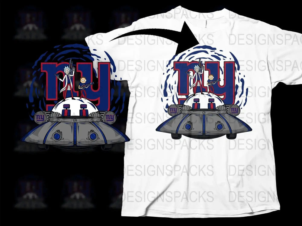 New York NFL Team Rick And Morty Graphic Png Digital Download