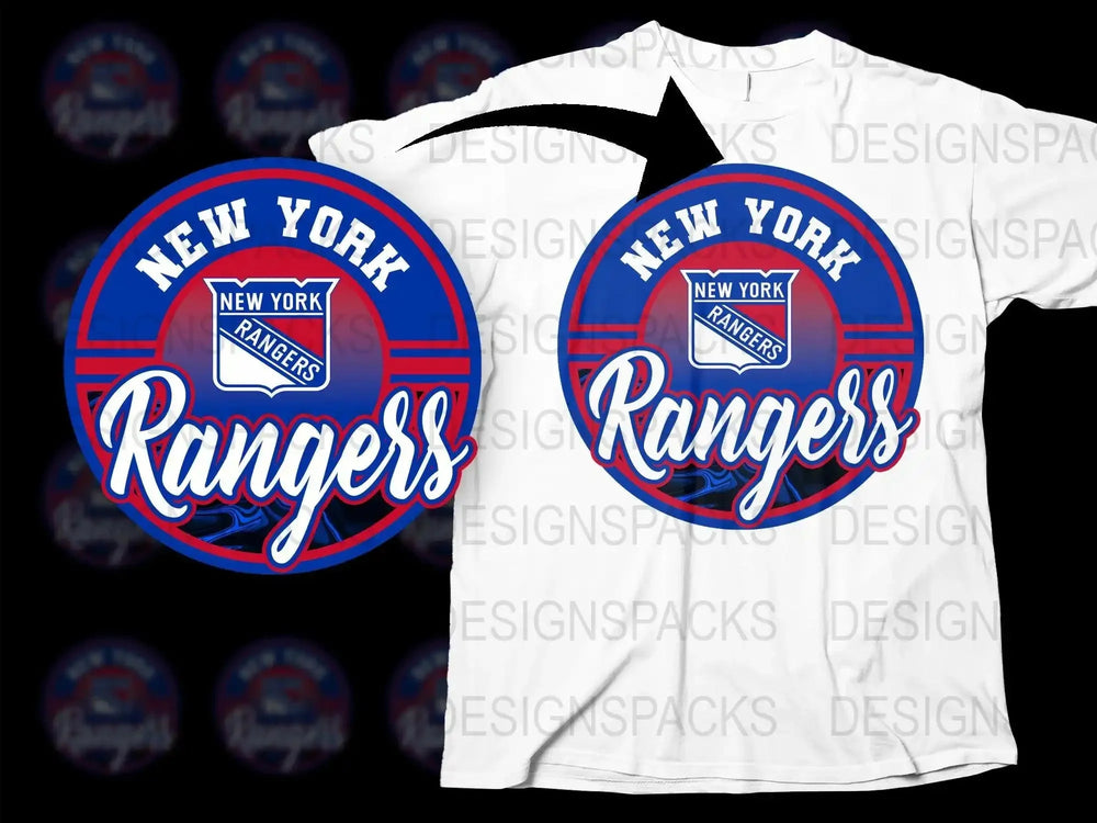 New York Rangers Hockey Logo Graphic Png Digital Download