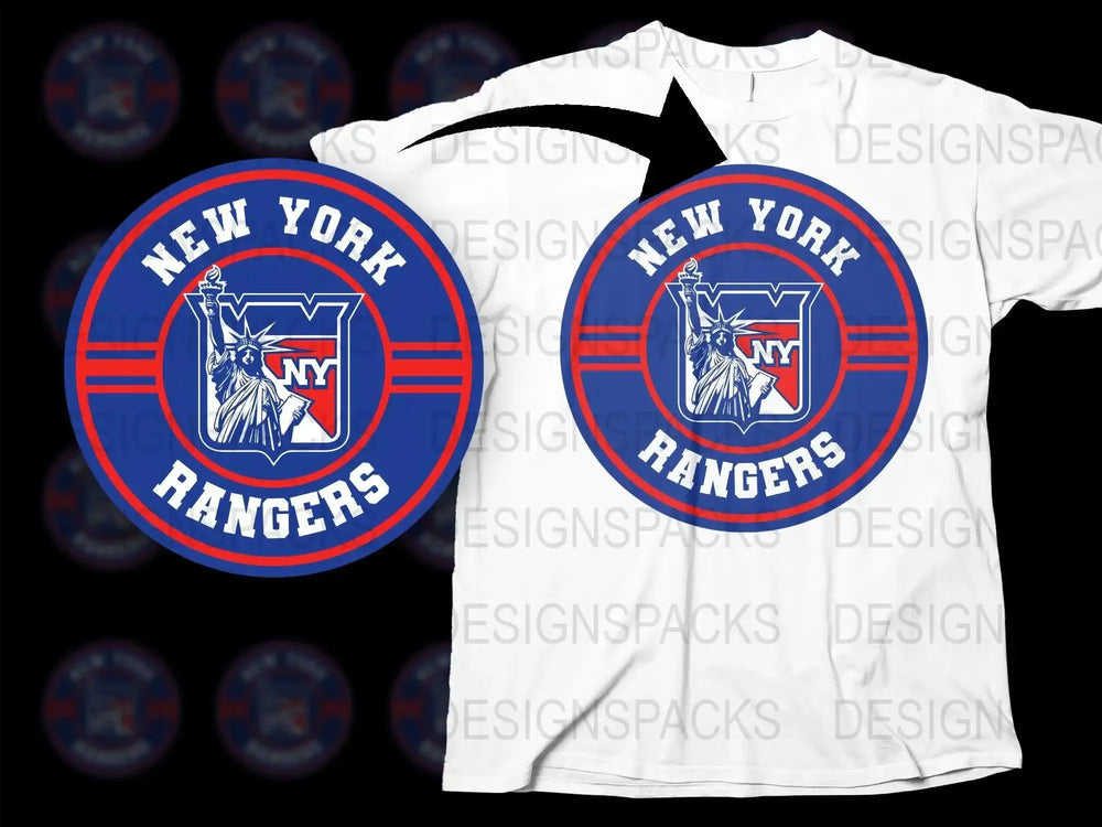 New York Rangers Liberty Statue Logo NHL Team Png Digital Download