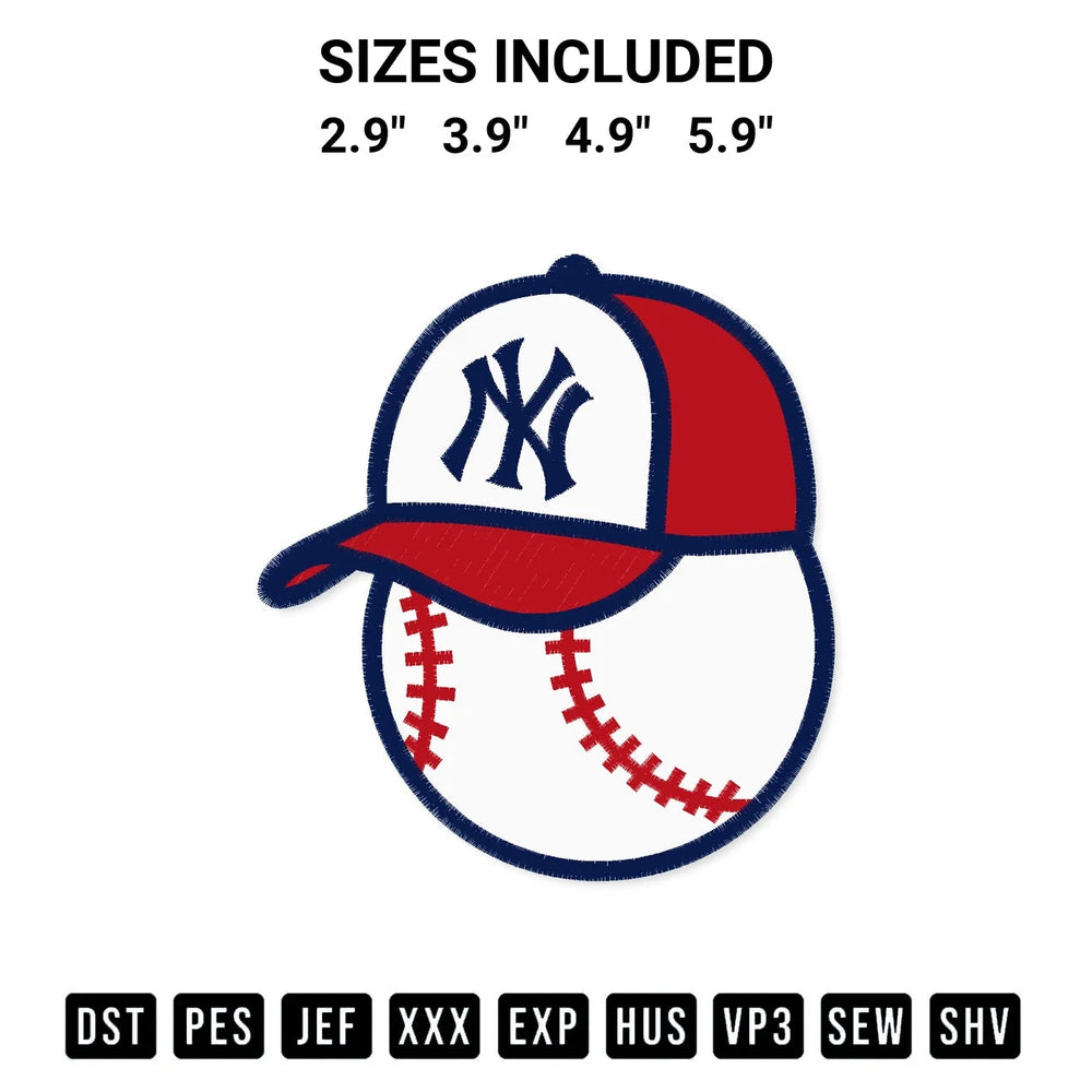 New York Yankees Baseball Cap Embroidery Design