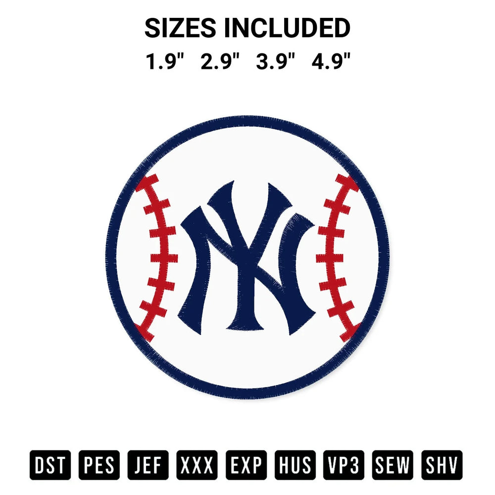 New York Yankees Baseball Embroidery Design