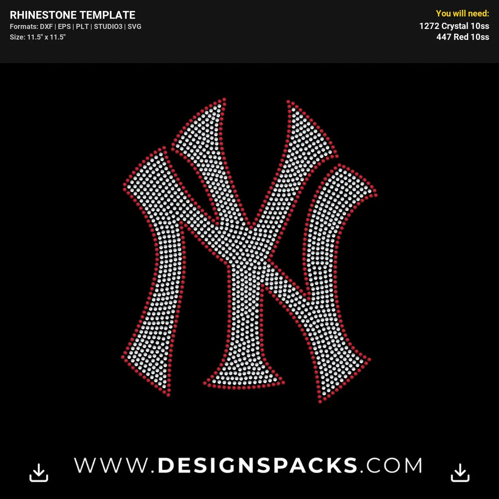 New York Yankees Logo Rhinestone Digital Template