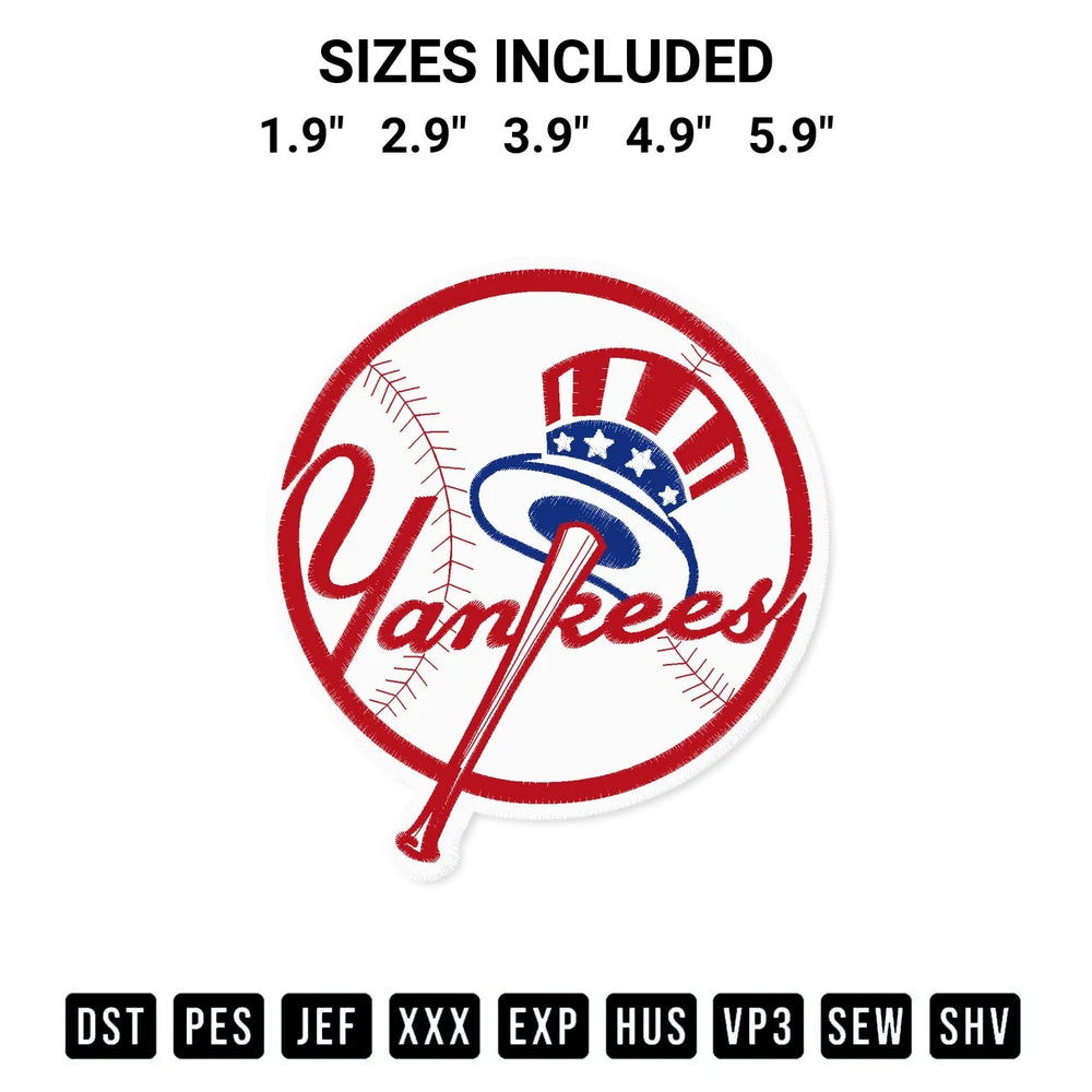 New York Yankees Mlb Embroidery Design