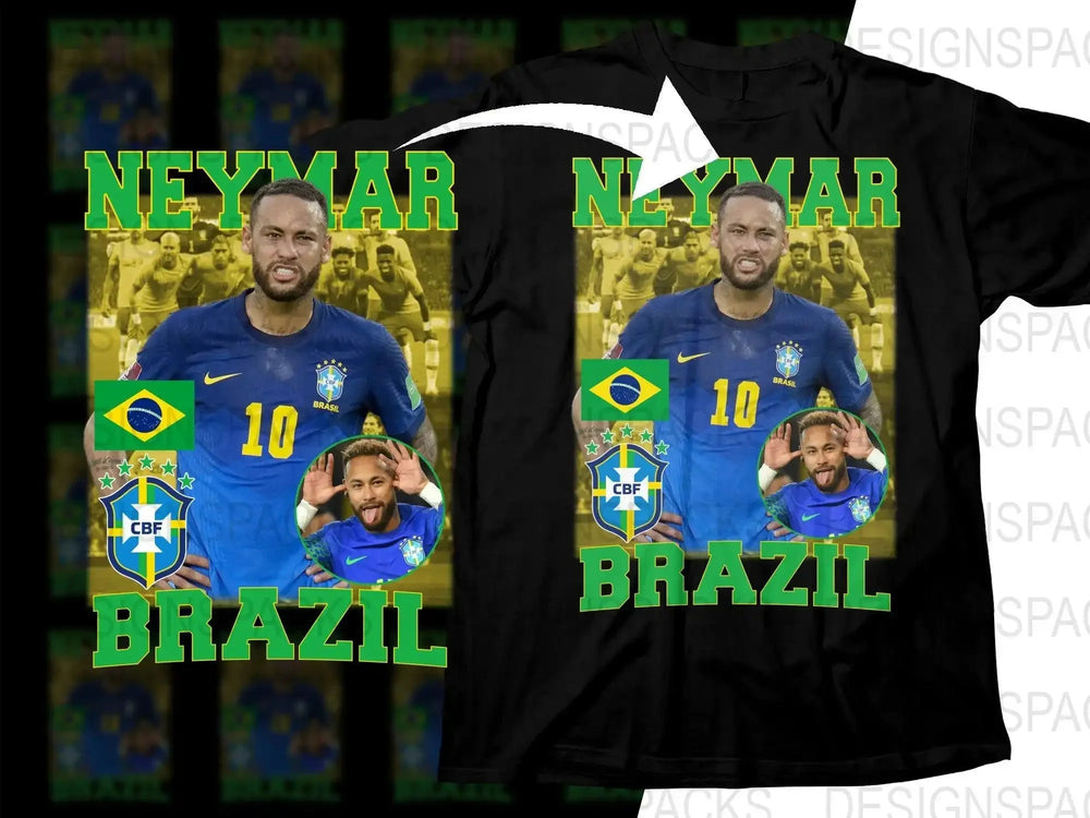 Neymar Brazil Iconic Sports Graphic Soccer Png Digital Download