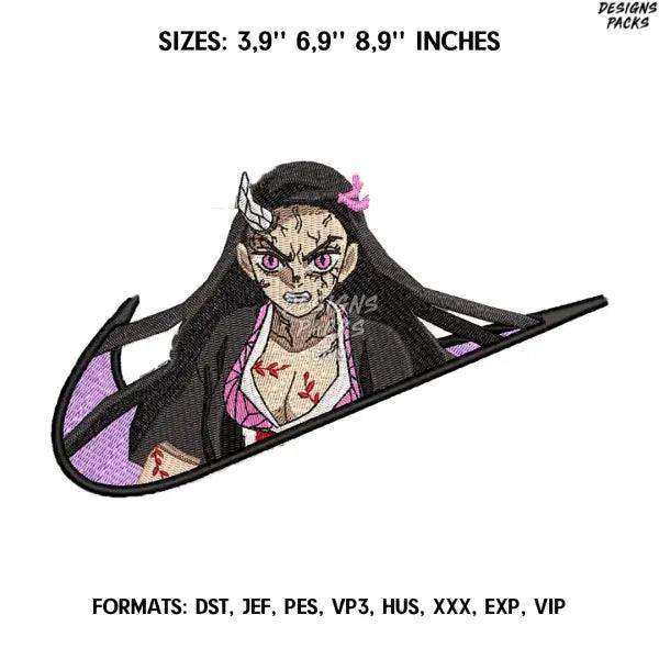 Nezuko Embroidery Design File/ Kimetsu no yaiba Anime Embroidery Design/ Machine  Design Pes Dst. Nike Nezuko Kamado