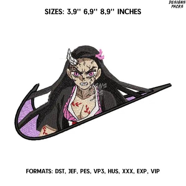 Nezuko Embroidery Design File/ Kimetsu no yaiba Anime Embroidery Design/ Machine  Design Pes Dst. Nike Nezuko Kamado