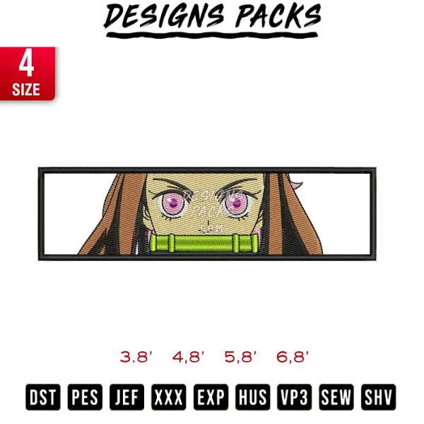 Nezuko Rectangle Embroidery Design 