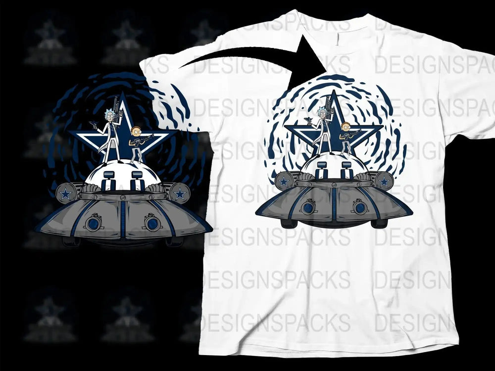 NFL Dallas Cowboys Rick And Morty Inspired Png Digital Download