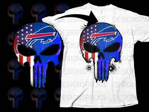 NFL Team Football Punisher Skull Logo Png Digital Download