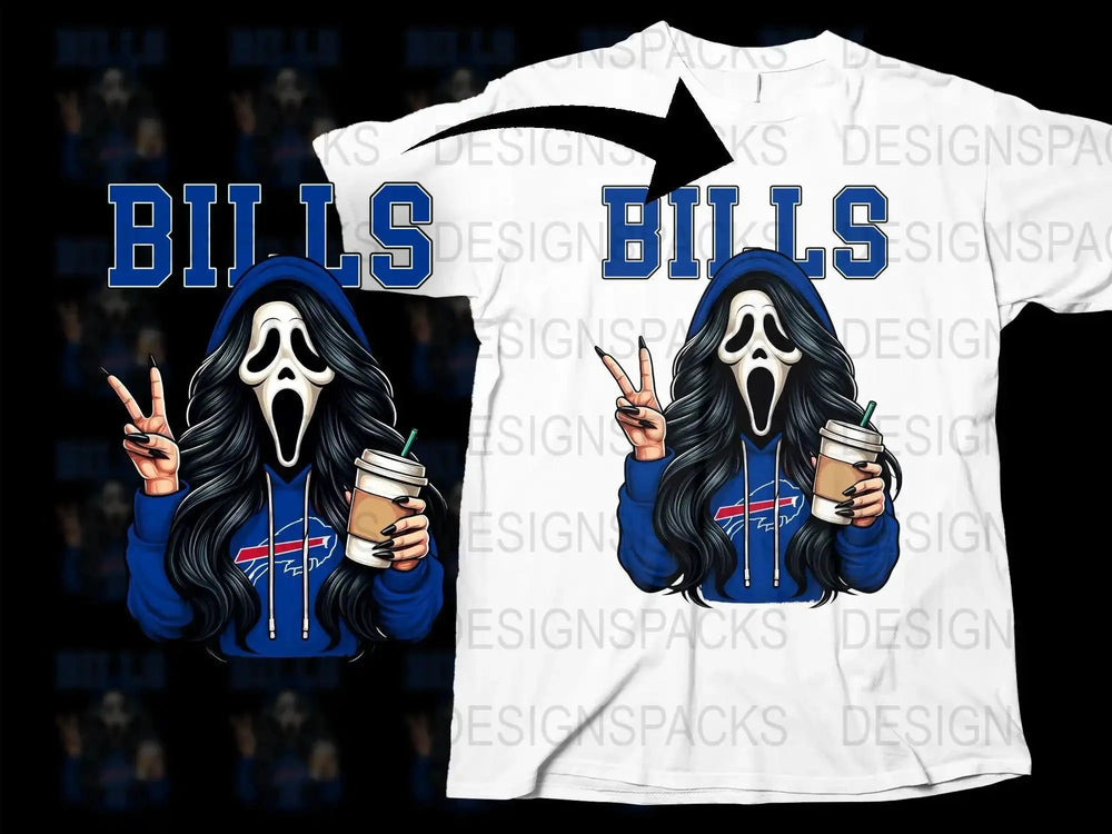 NFL Team GhostFace Scream Girl Graphic Png Digital Download