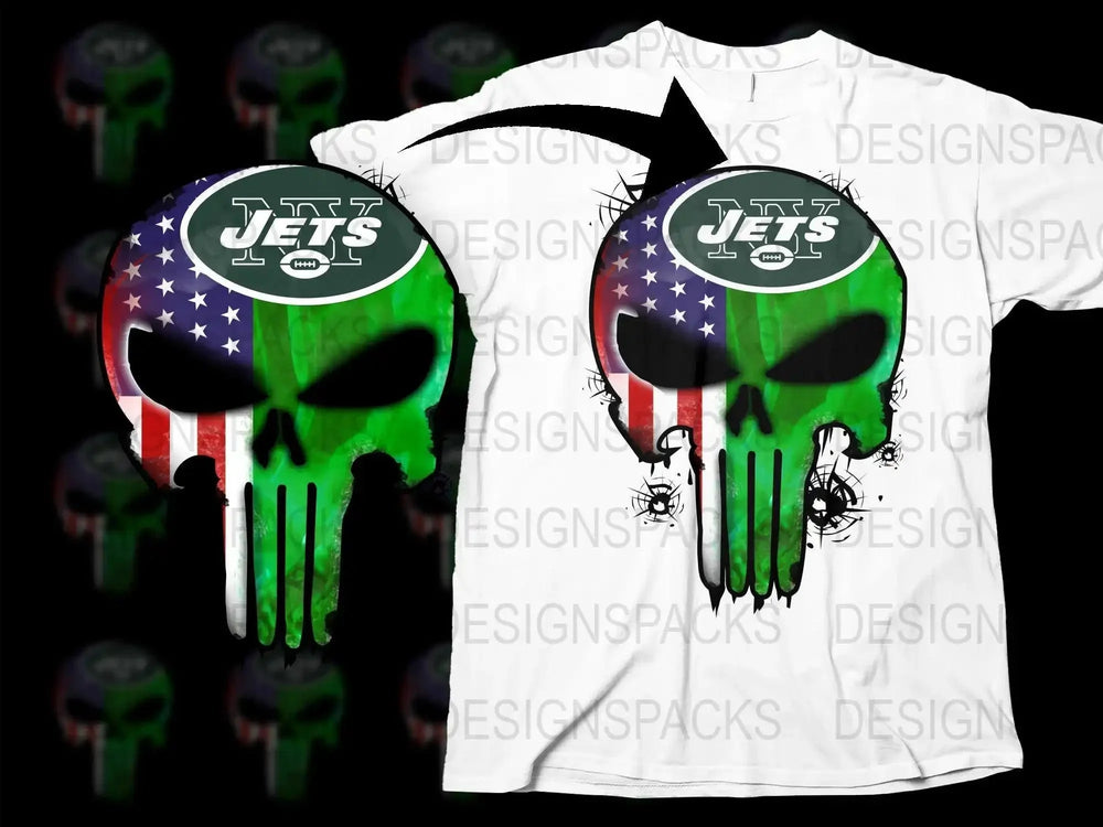 NFL Team Punisher American Flag Graphic Png Digital Download
