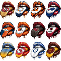 Load image into Gallery viewer, 32 Football Teams Logo Dripping Lips Tongue Out Designs Bundle PNG
