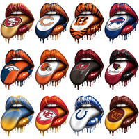 Load image into Gallery viewer, 32 Football Teams Logo Dripping Lips Tongue Out Designs Bundle PNG
