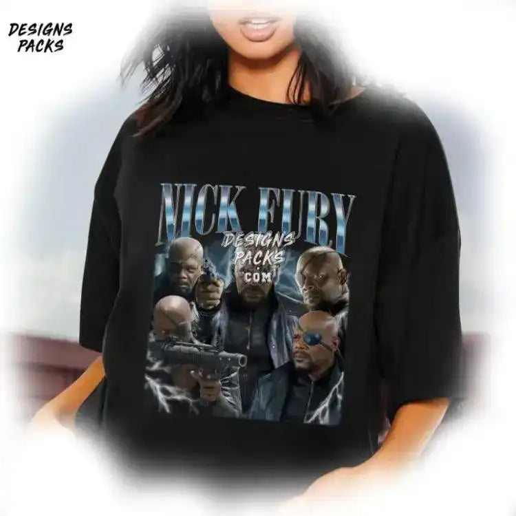 Nick Fury Vintage Graphic Bootleg Rap Png Design