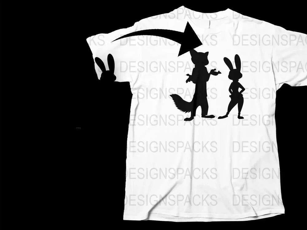 Cartoon Wizard and Magic Rabbit Silhouette T-Shirt, Unisex Fantasy Graphic Tee, Unique Gift Idea for Magic Lovers