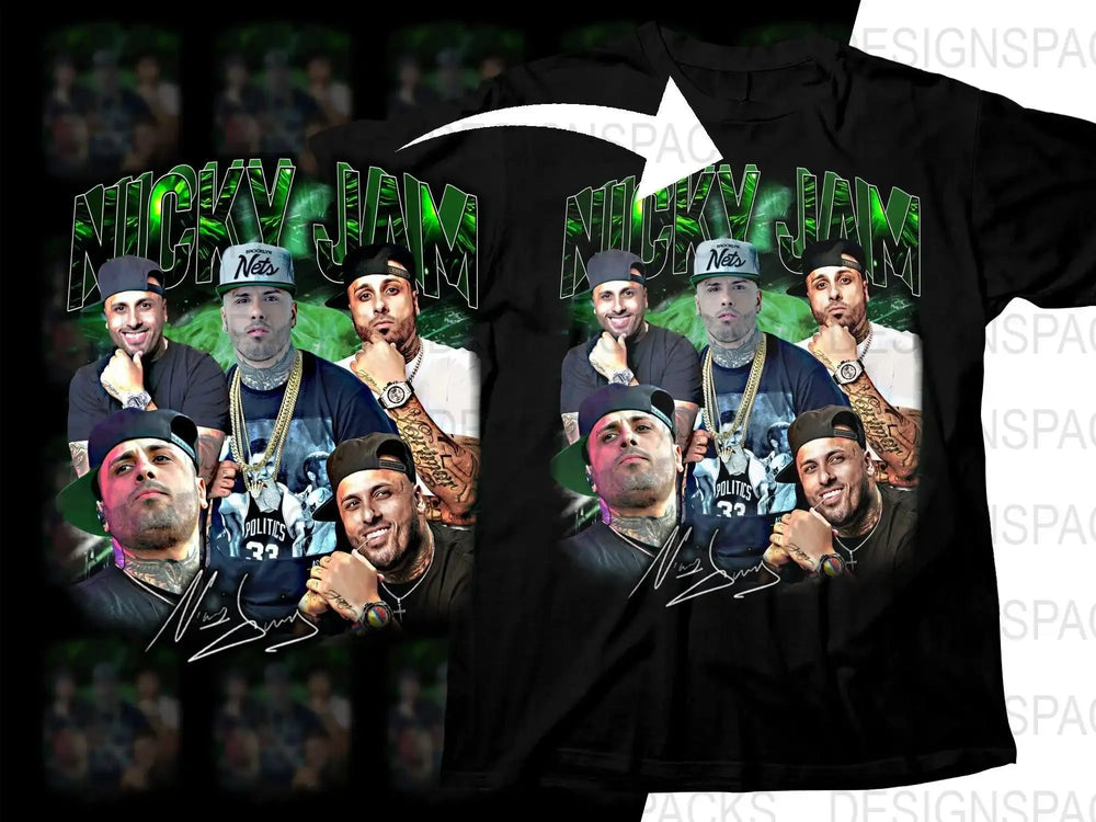 Nicky Jam Bootleg Graphic Hip-Hop Music Bootleg Png Digital Download