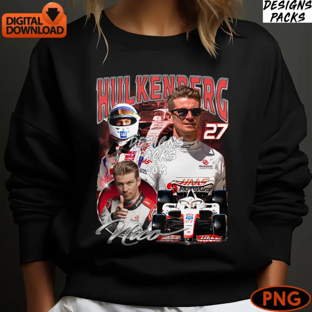Nico Hulkenberg F1 Racing Collage Formula 1 Digital Art Instant Download Png