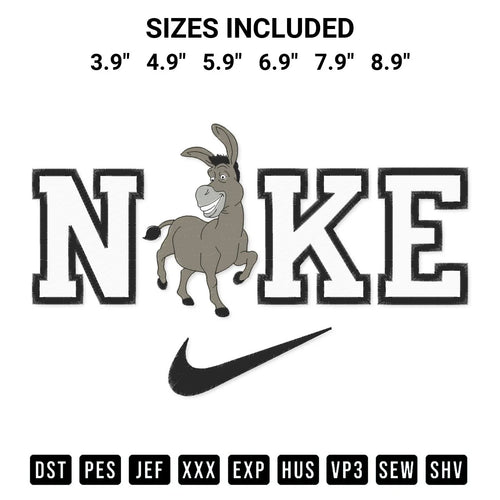 Nike Donkey Shrek Embroidery Design