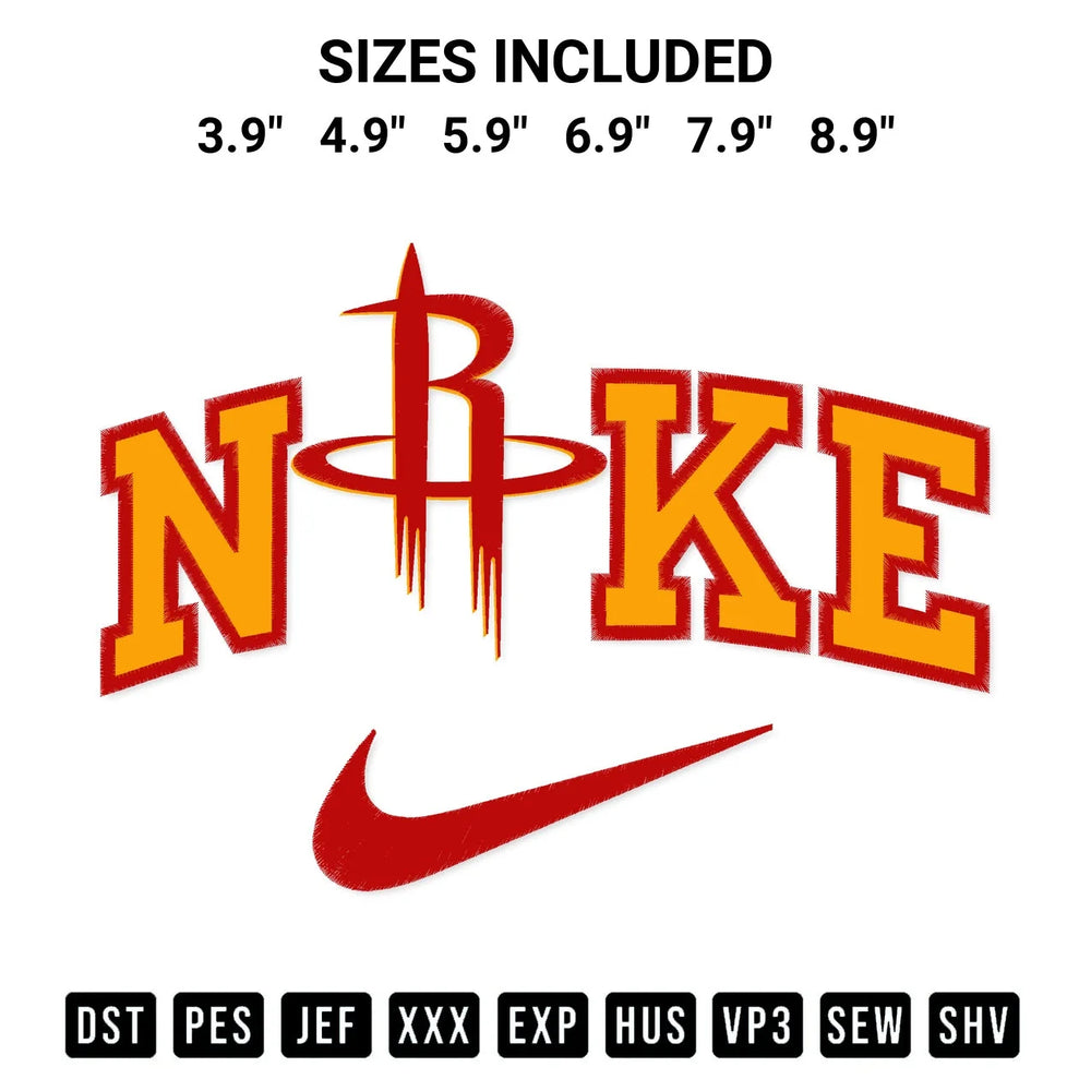 Nike Houston Rockets Embroidery Design