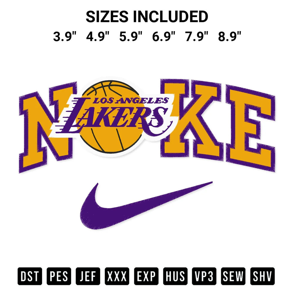 Nike Los Angeles Lakers Embroidery Design