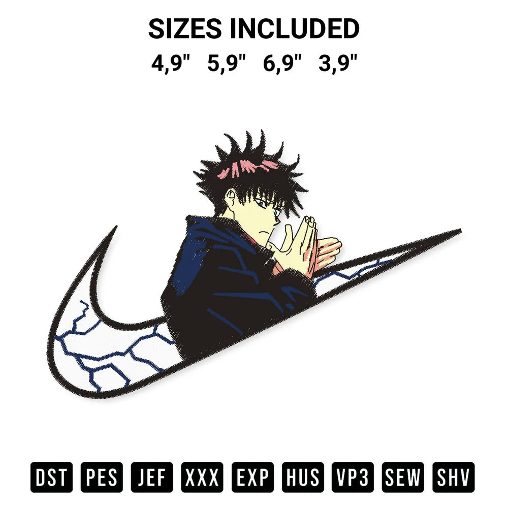 Nike Megumi Fushiguro Jujutsu Kaisen Logo Embroidery Design