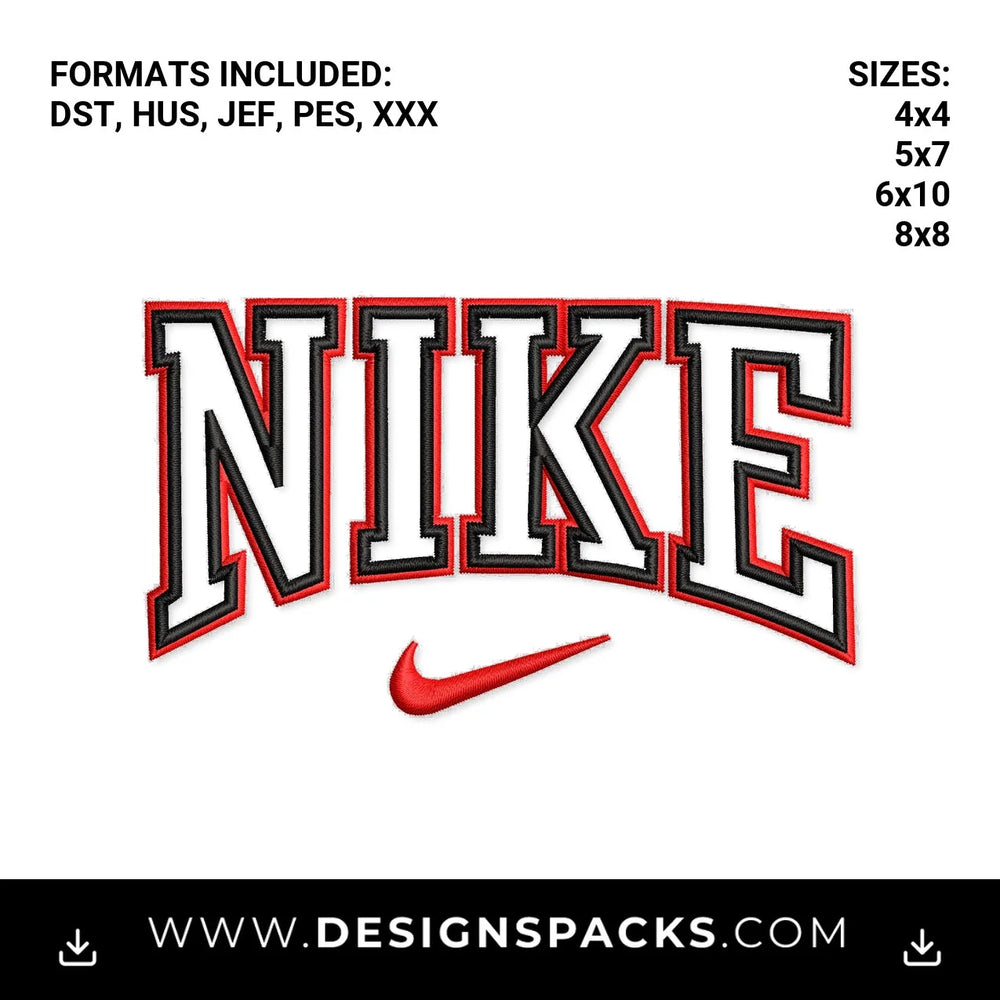 Nike Vintage Varsity Swoosh Logo Embroidery Design - Instant digital download pattern at Designspacks.com