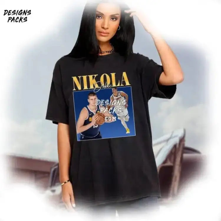 Nikola Jokic Classic 90S Graphic Vintage Nba Png Design