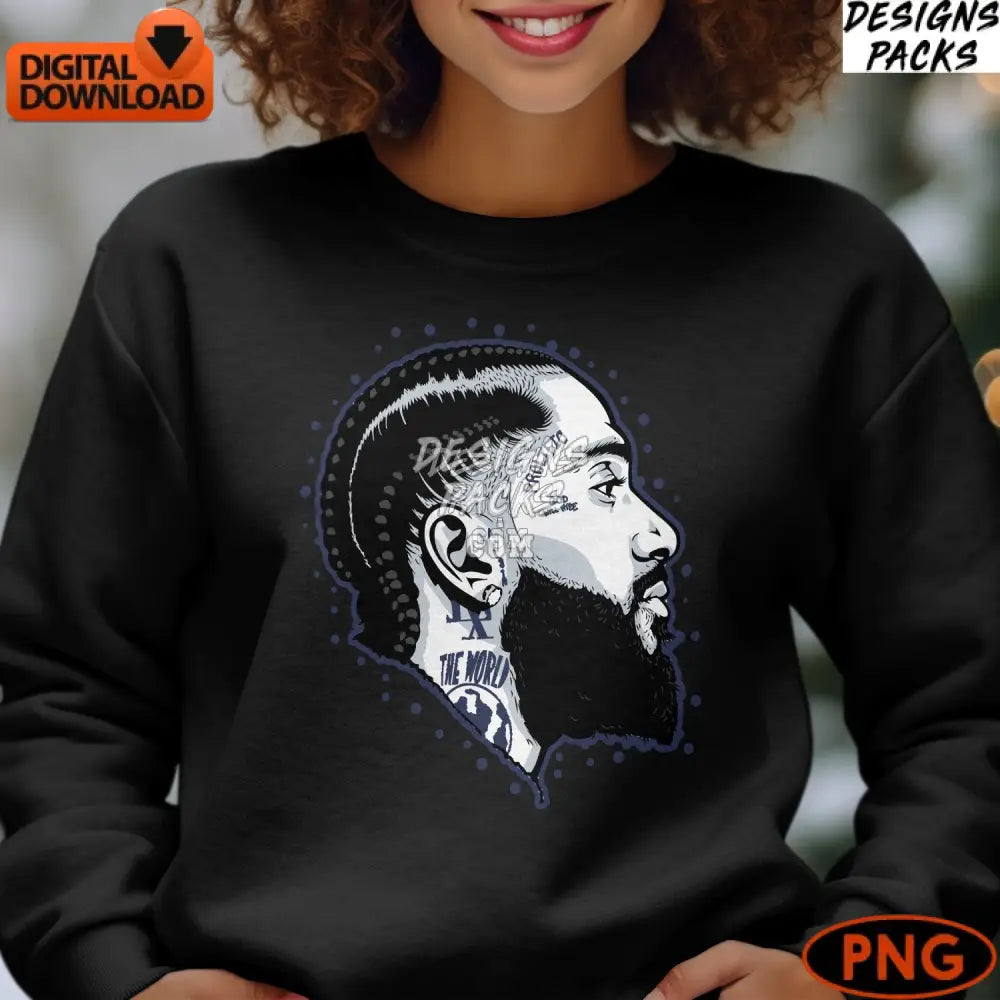 Nipsey Hussle Inspired Digital Art Png Hip Hop Icon Illustration Instant Download Urban Street