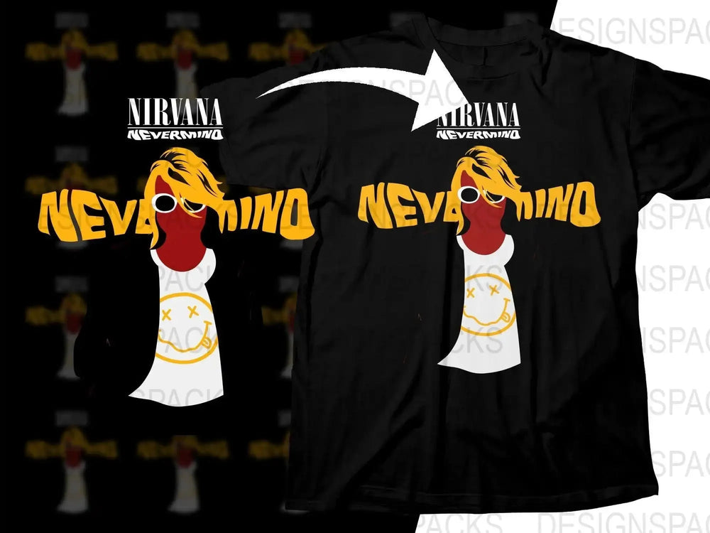 Nirvana Retro Style Nevermind Graphic Png Design Digital Download with Attitude