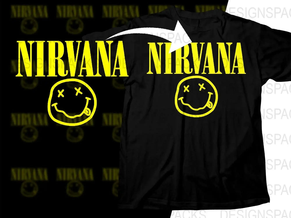 Nirvana Yellow Logo Rock Band Graphic Png Halftone Digital Download