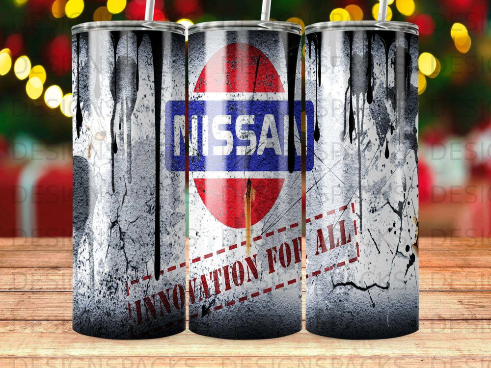 NISSAN Logo Innovation For All Grunge Style Tumbler Digital Wrap Design