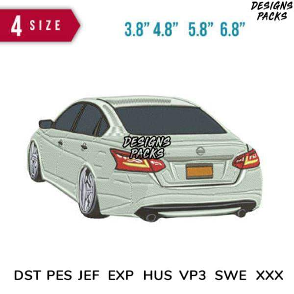 Car decal design in 4 sizes for DTF/DTG, embroidery, and tumbler wraps, available in PNG, PES, SVG formats.