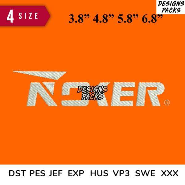 Embroidery design 'KOKER' in 4 sizes, compatible with DST PES JEF EXP HUS VP3 SWE XXX formats, print-ready