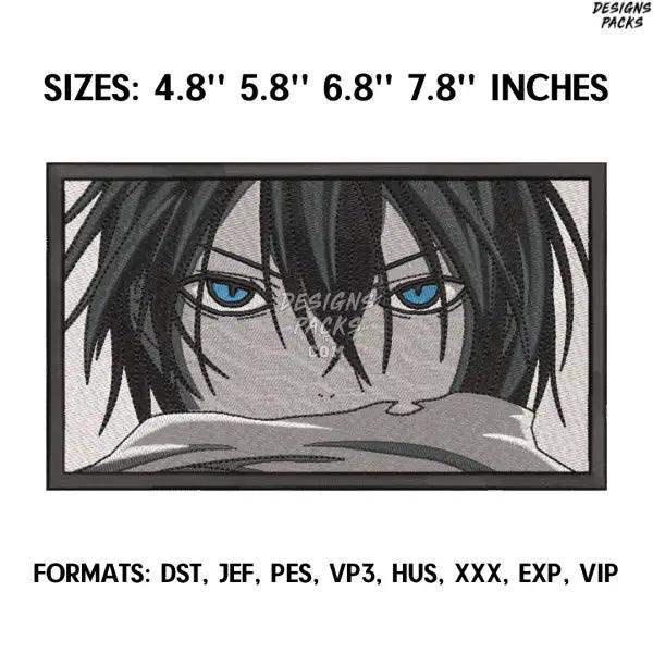 Noragami Yato Embroidery Design File, Noragami Anime Embroidery Design, Machine Embroidery, Anime Pes Design Brother
