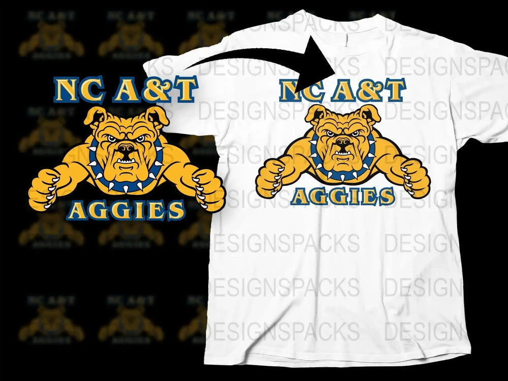 North Carolina A&T Aggies College Football Png Digital Download