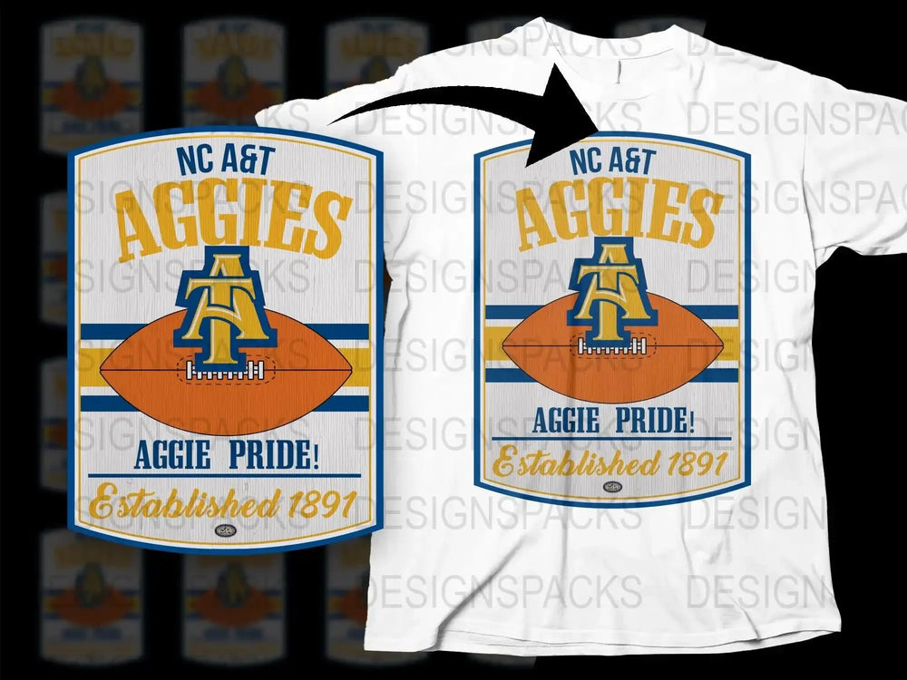NC AandT Aggies Pride T-Shirt, College Sports Apparel, Established 1891 Graphic Tee