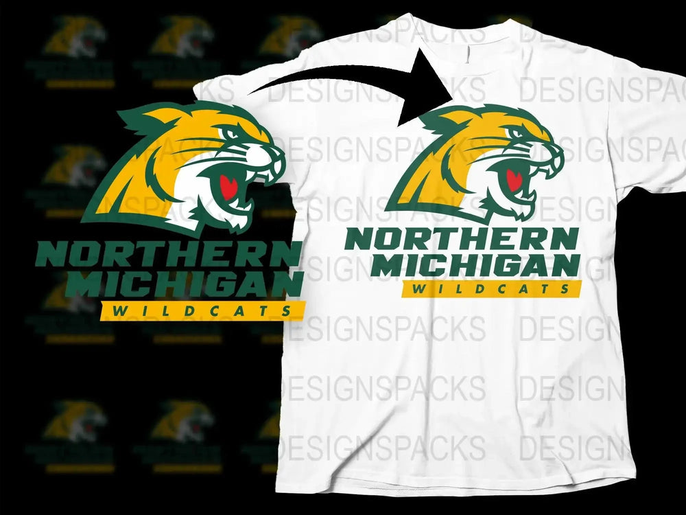 Northern Michigan Wildcats College Football Png Digital Download