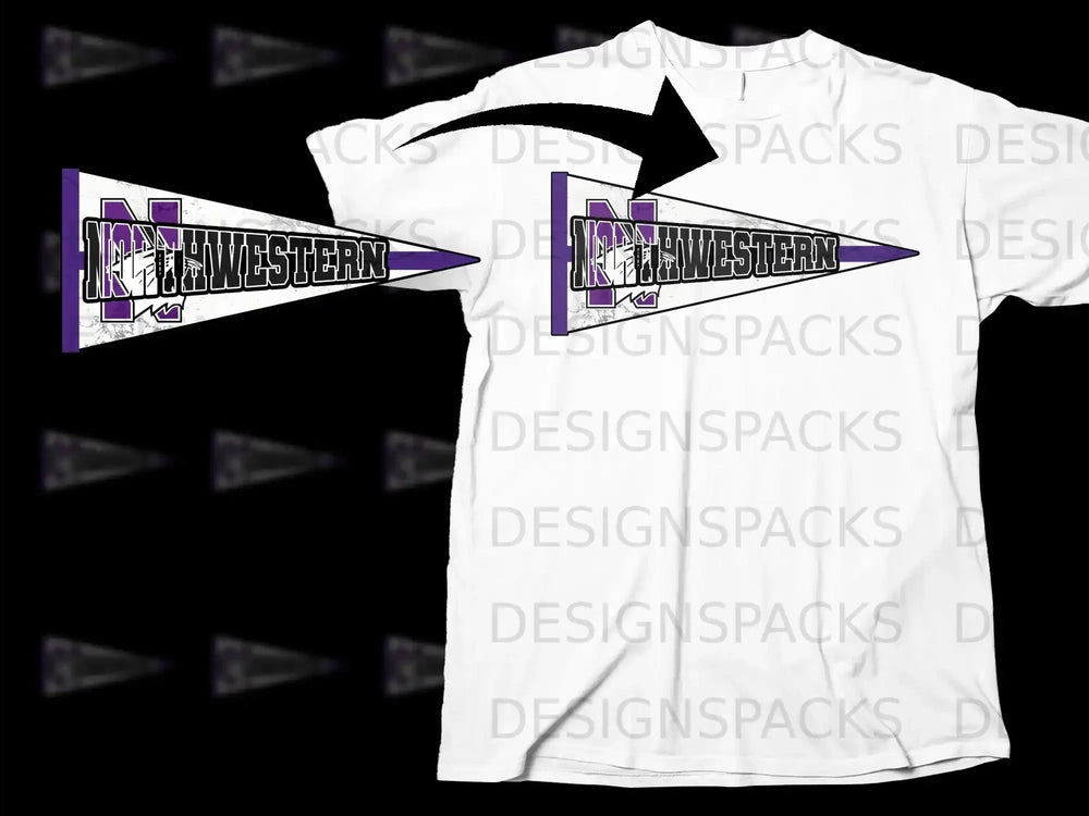 Northwestern Pennant Graphic Design T-Shirt